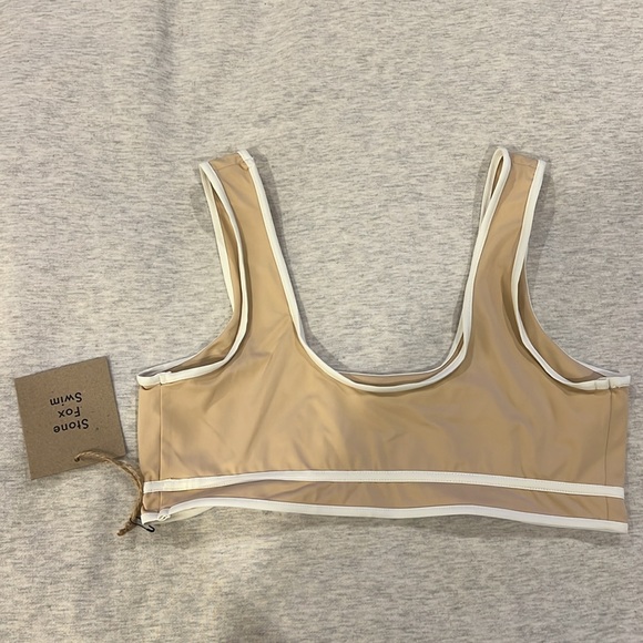 Stone Fox Swim Dhalia Cropped Bikini Top Tannin Brown size XL NWT - Picture 4 of 4